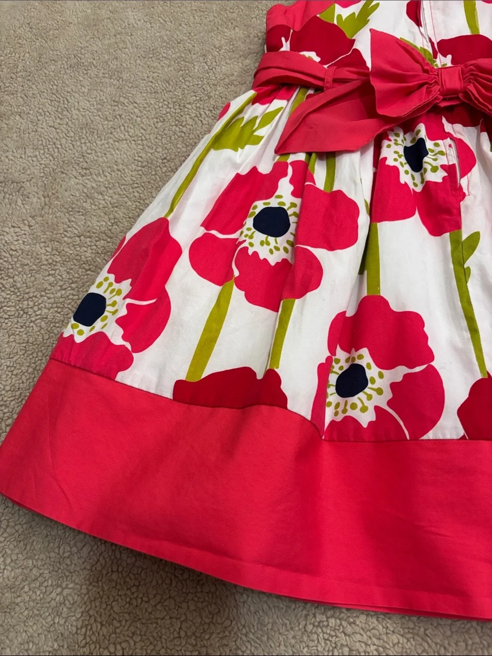 Gymboree Red Floral Fit-and-Flare Dress with White Background